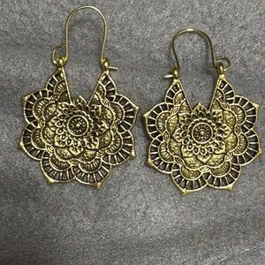 Elegant Gold Mandala Earrings